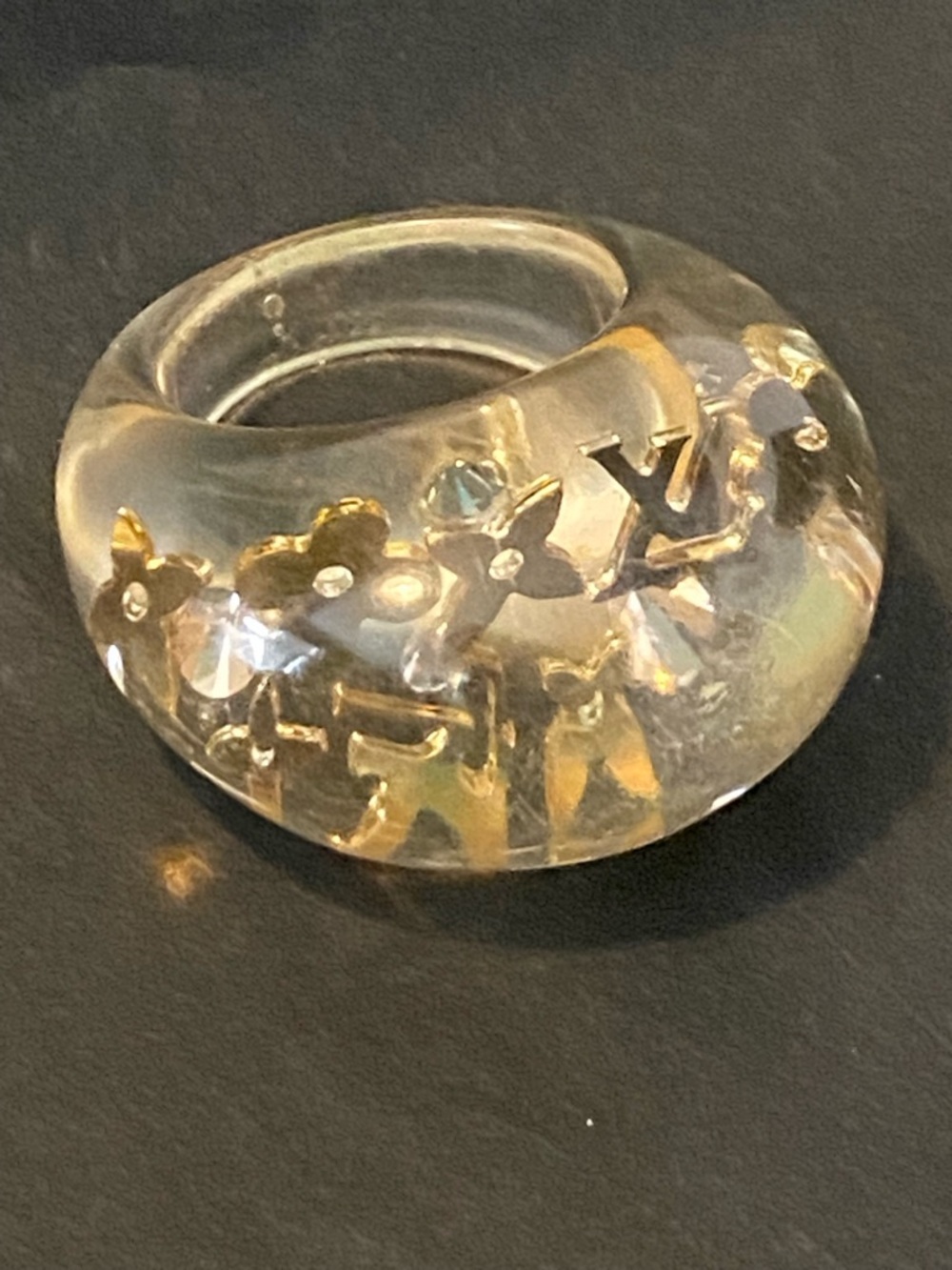 Louis Vuitton Clear Ring with Gold Monogram Accents - Picture 6 of 9